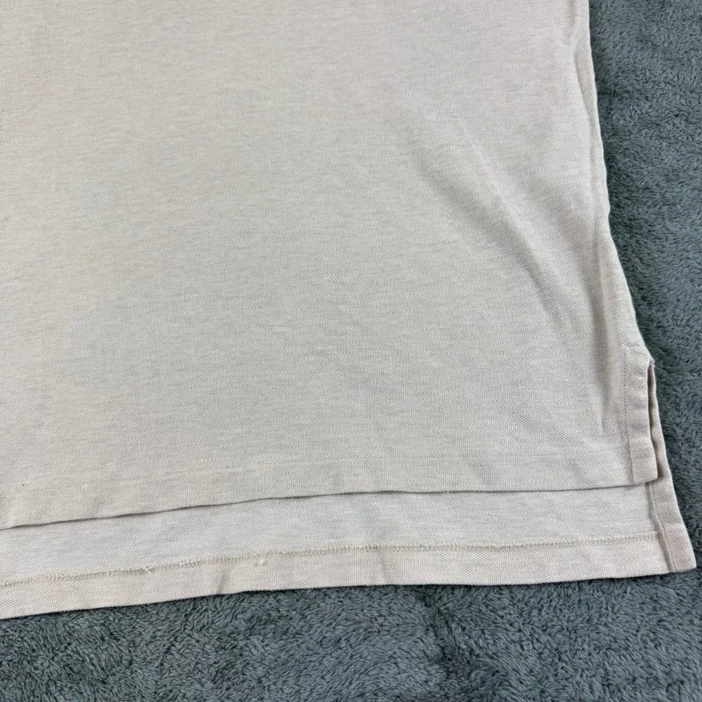 Polo Ralph Lauren Mens Large Cream Pique Short‎ Sleeve Pony Logo Polo Shirt